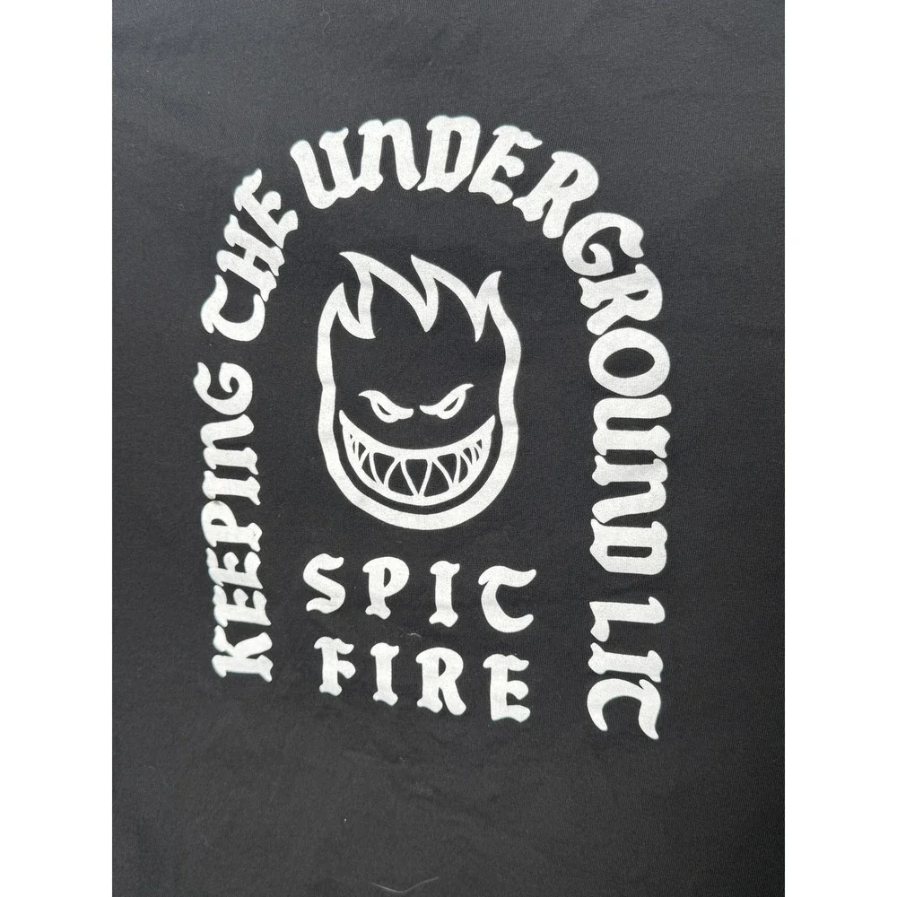 Spitfire Wheels Mens Black Long Sleeve Keeping The Underground Lit Shirt Large